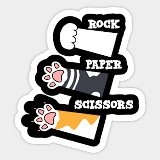 rock paper scissors game - cats paws - cat lover Sticker